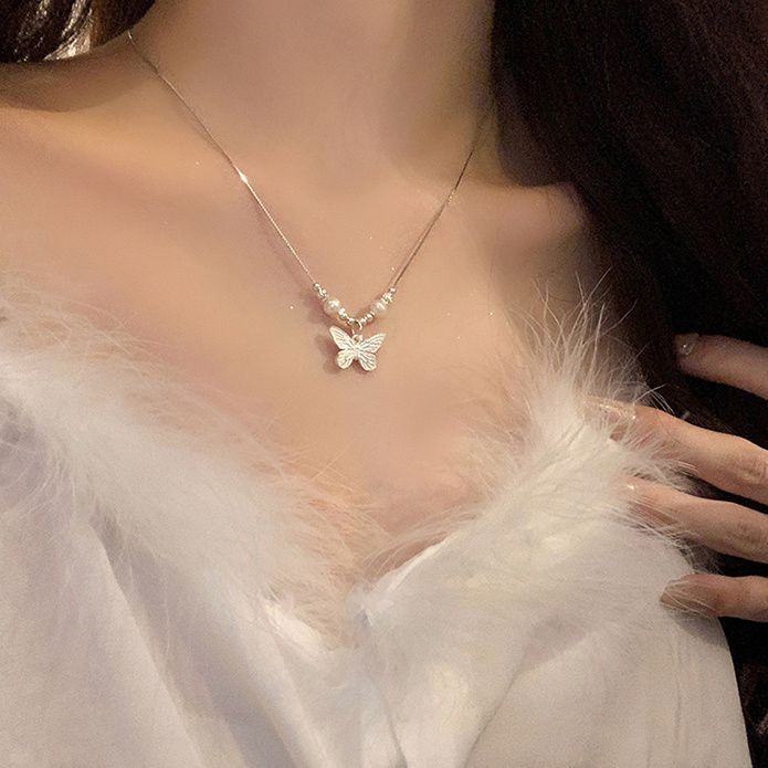 Butterfly Pearl Necklace