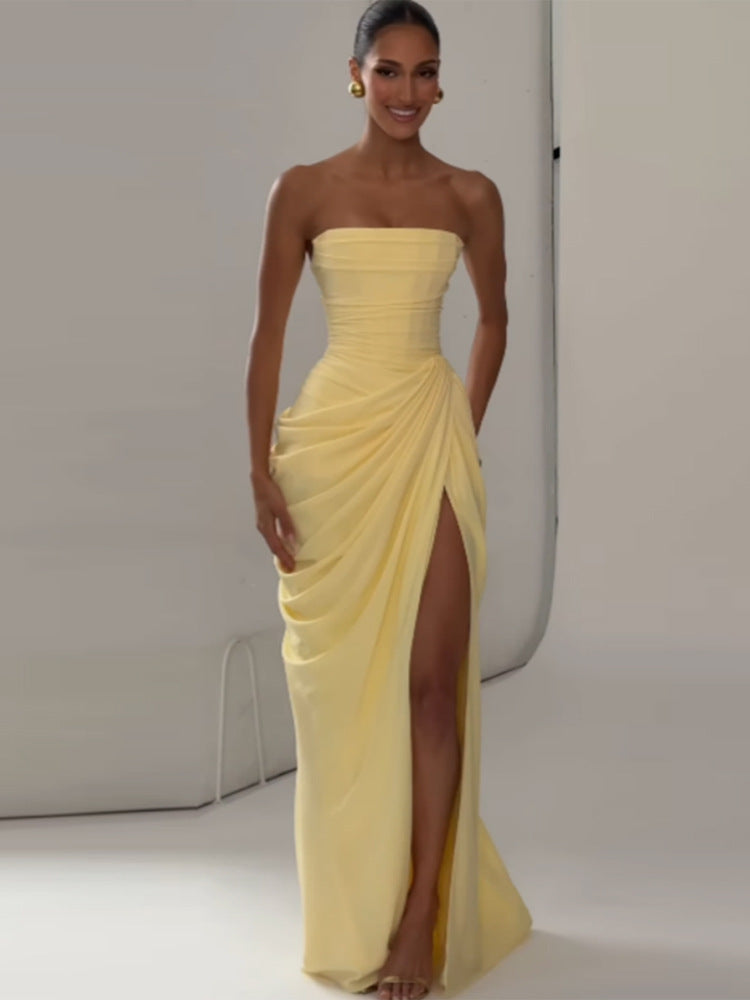 Satin Slim Fit Tube Dress