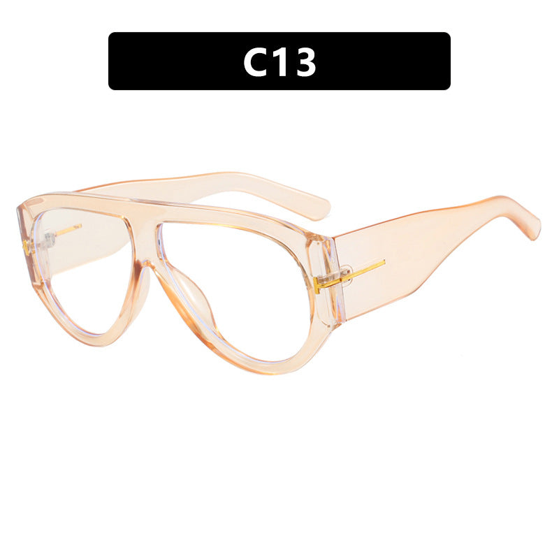 T-Shaped Large Frame Aviator Sunglasses