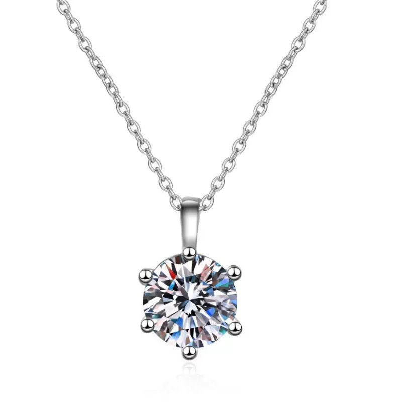 Six-prong zirconite collar necklace