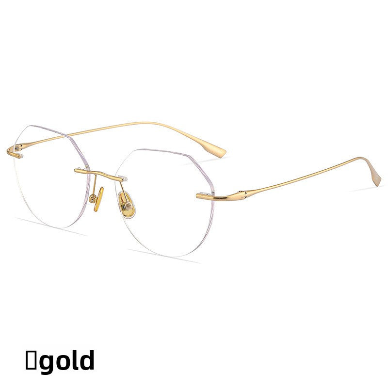 Rimless Photochromic Glasses Anti Blue Light Square Frame