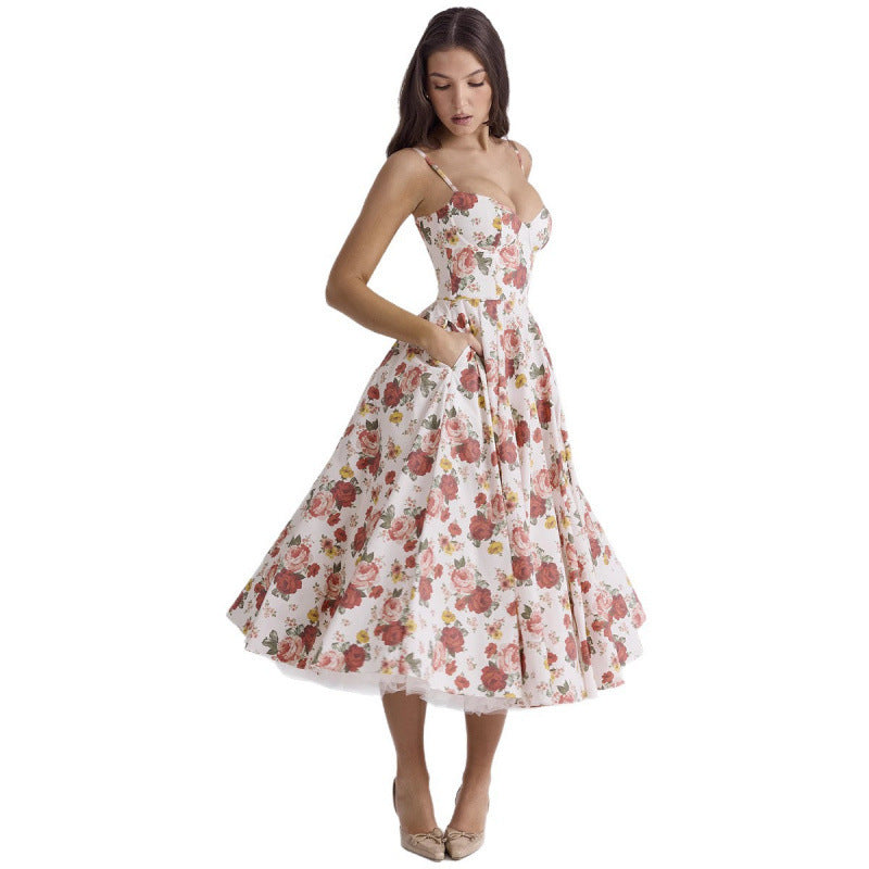 French Style Mesh Princess Dress with Flared Hem