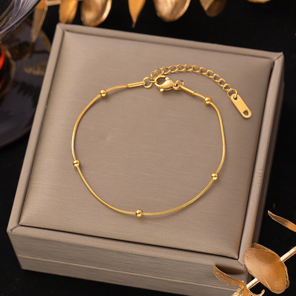 Women's Titanium Steel Inlaid Charm Bracelet Versatile Fashion Jewelry