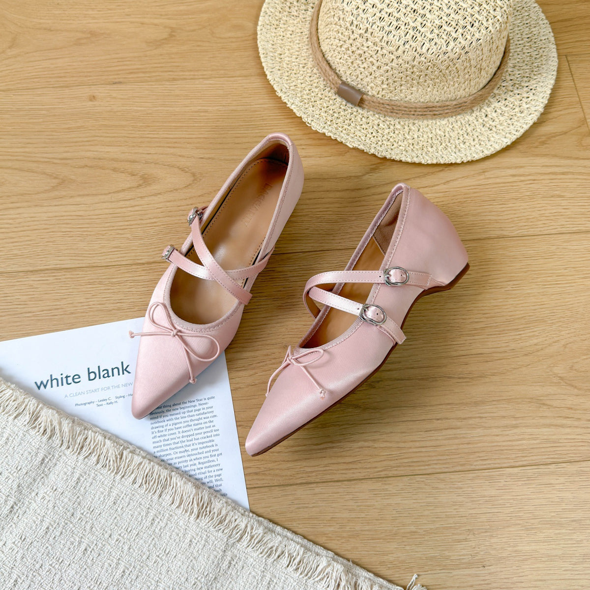 Chunky-heeled pointed-toe high heels