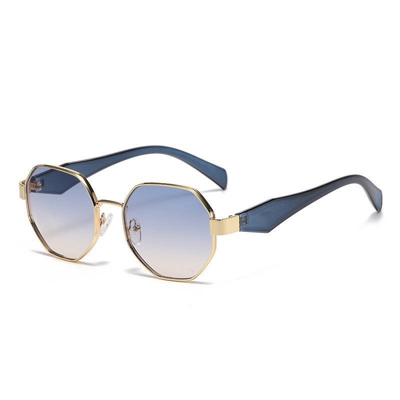 Polygon Metal Sunglasses with UV Protection