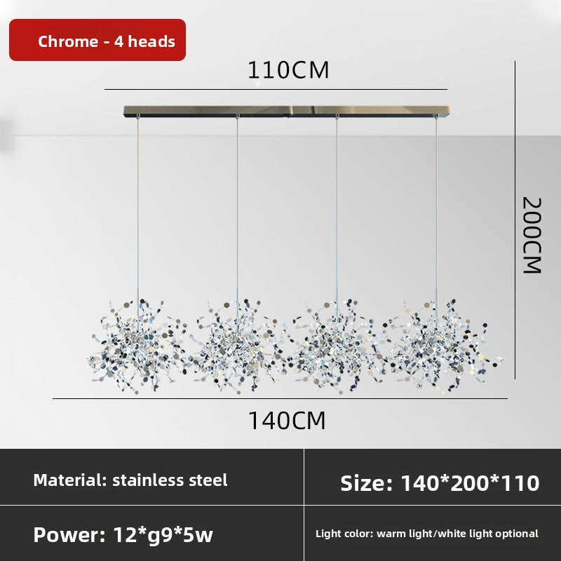 Stainless Steel Decorative Pendant Light Luxury Nordic Chandelier for Living Room Restaurant