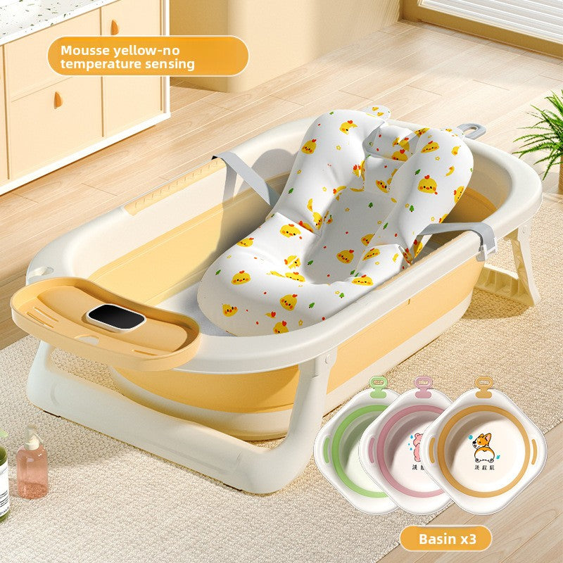 Temperature Sensing Baby Bathtub with Foldable Design