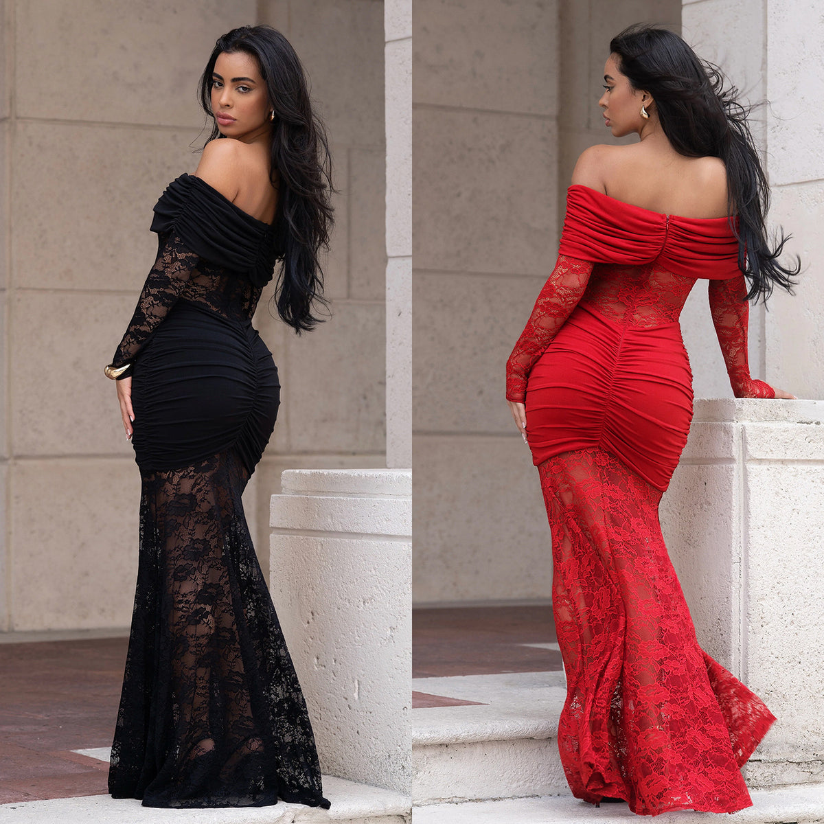 Women's One-Shoulder Lace Bodycon Dress