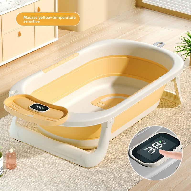 Temperature Sensing Baby Bathtub with Foldable Design
