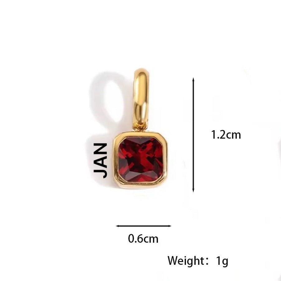 Customizable Birthstone Zircon Pendant Necklace