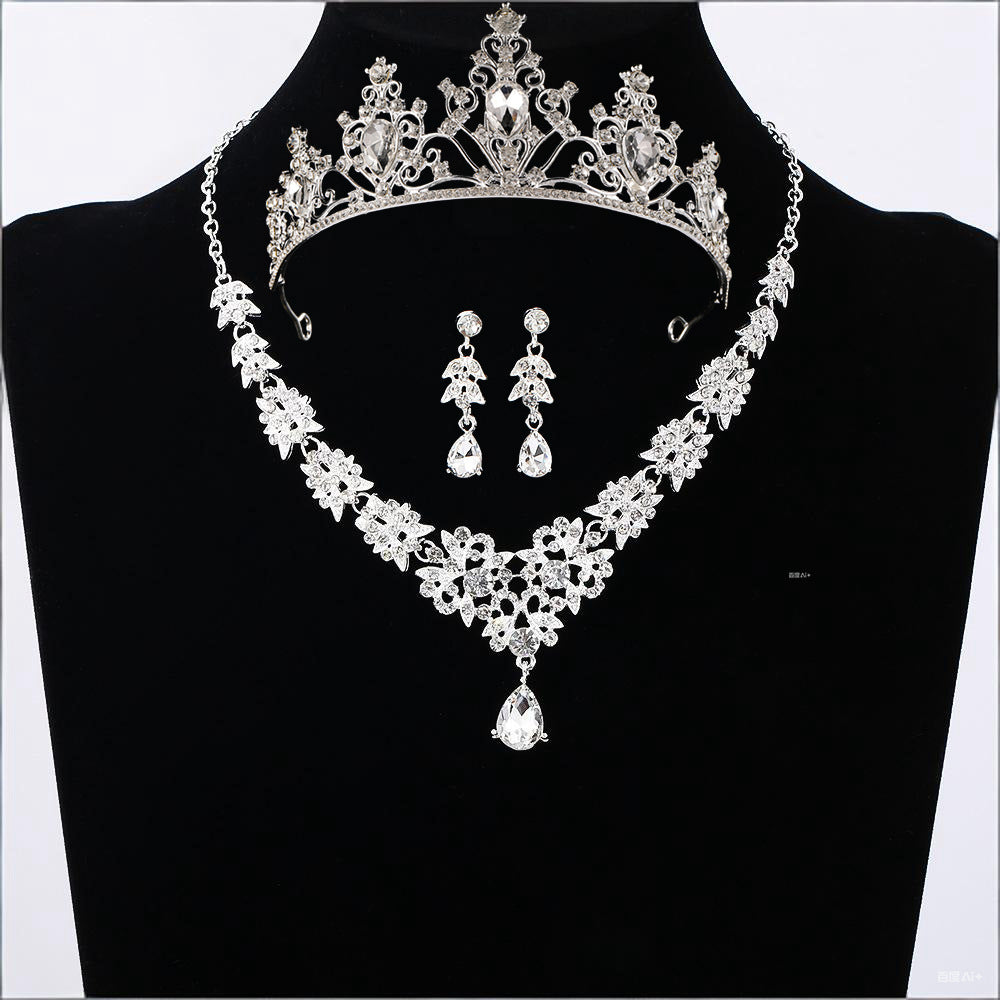 Bridal Crown Tiara Three-Piece Set