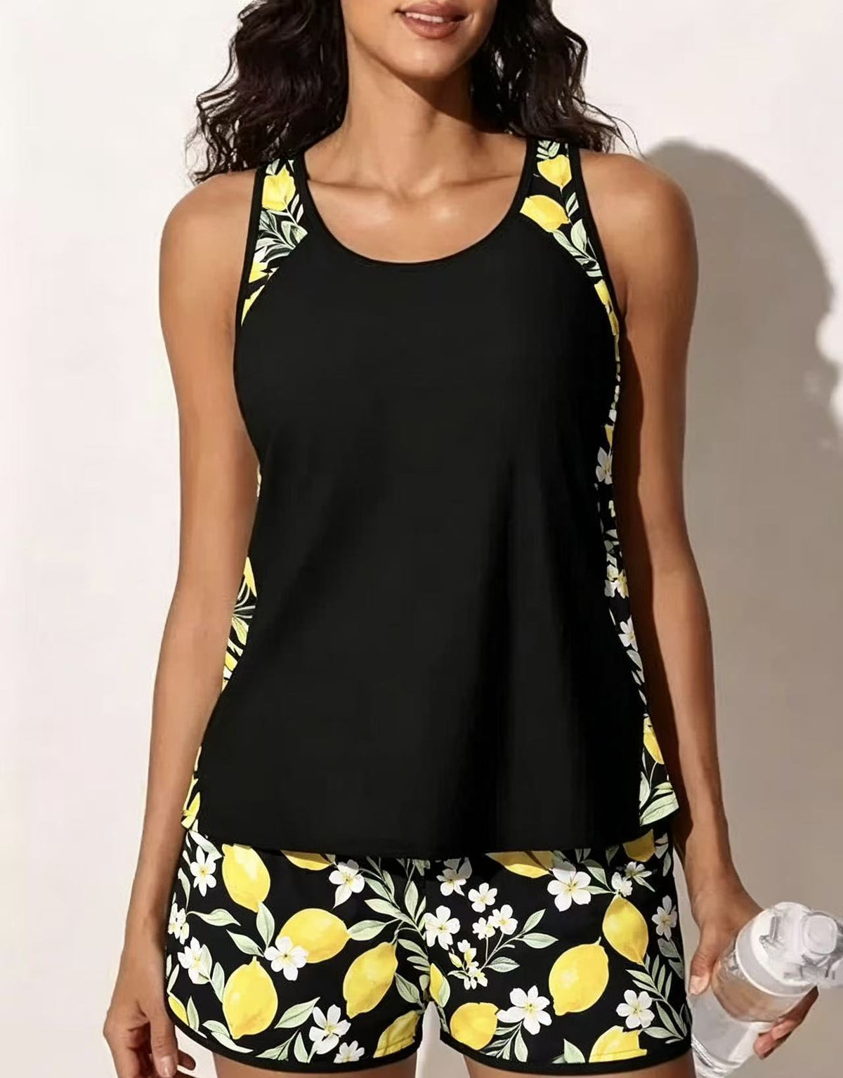 Women's Plus Size Two-Piece Printed Tankini Swimwear