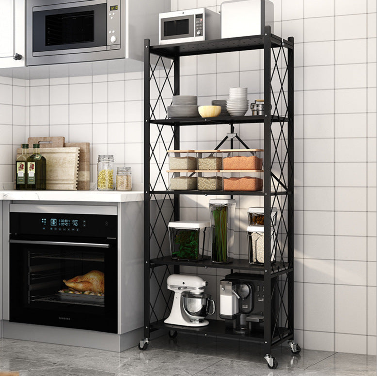 Foldable Kitchen Storage Rack with Wheels