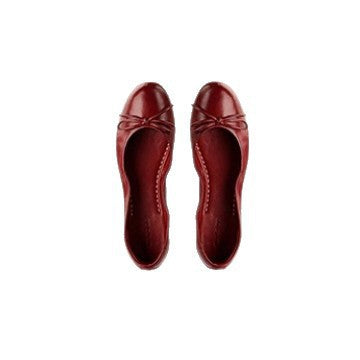 Vintage French Ballet Oil-Waxed Leather Bow Flat Shoes