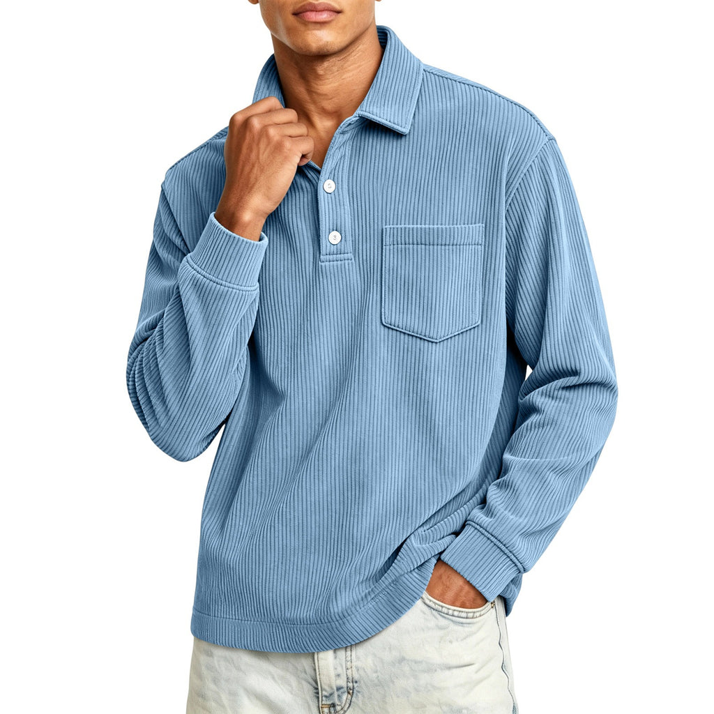 Men's Corduroy Shirt Long Sleeve Button Down Top