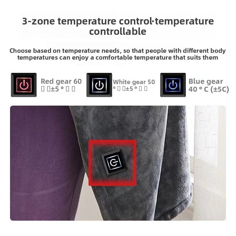 USB Heated Flannel Blanket Shawl
