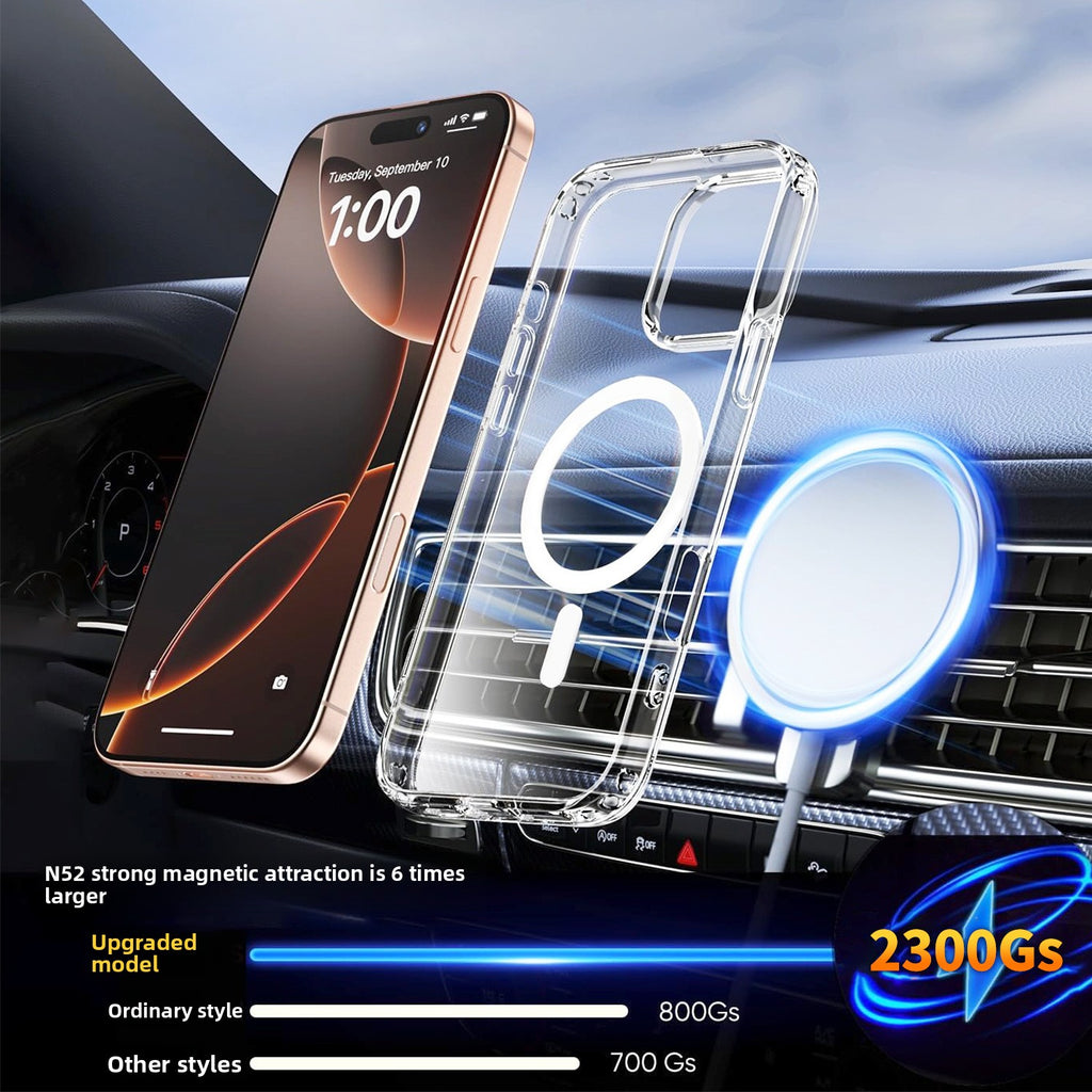 Magnetic Transparent Phone Case with Camera Button