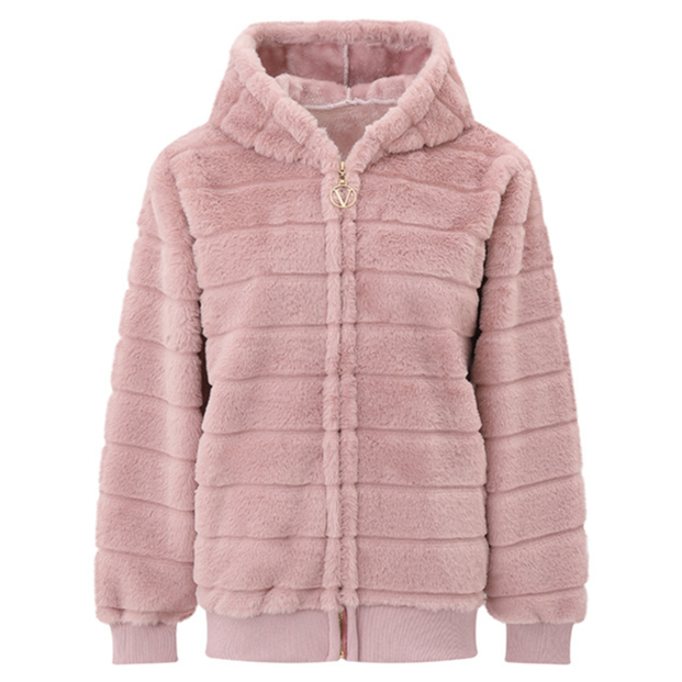 Women's Plush Stand Collar Zip Up Fleece Sweatshirt
