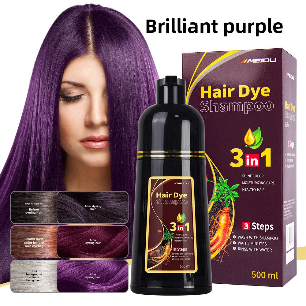 Plant Bubble Hair Dye Shampoo for Instant Color