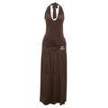 Sexy halter-backless fitted dress