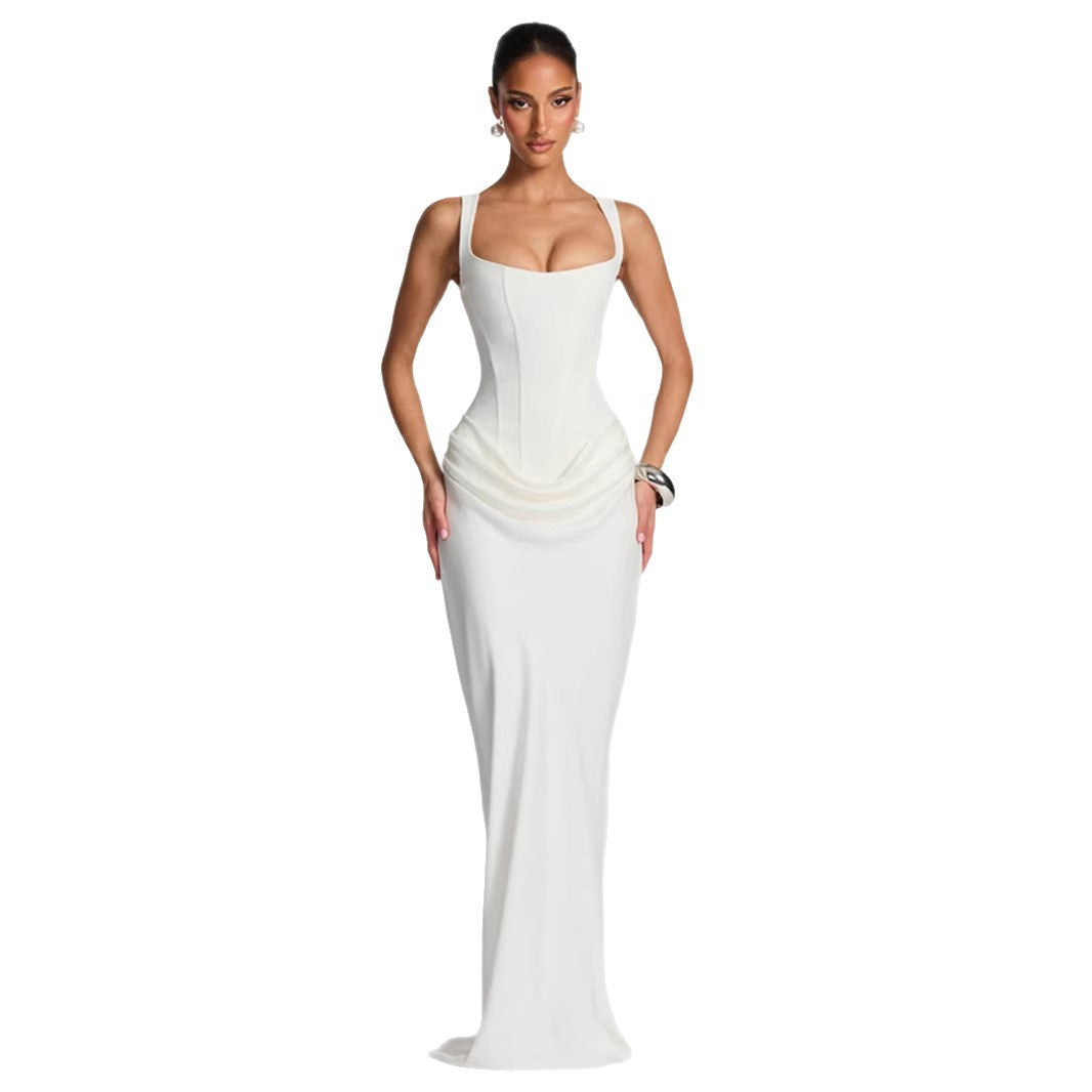 Sleeveless Bodycon Dress with Square Neck