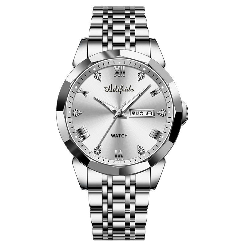 Men's Quartz Business Watch Stainless Steel Strap