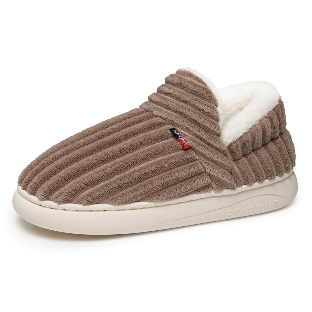 Womens Fleece Lined Cotton Slippers Warm Slip On Home Shoes