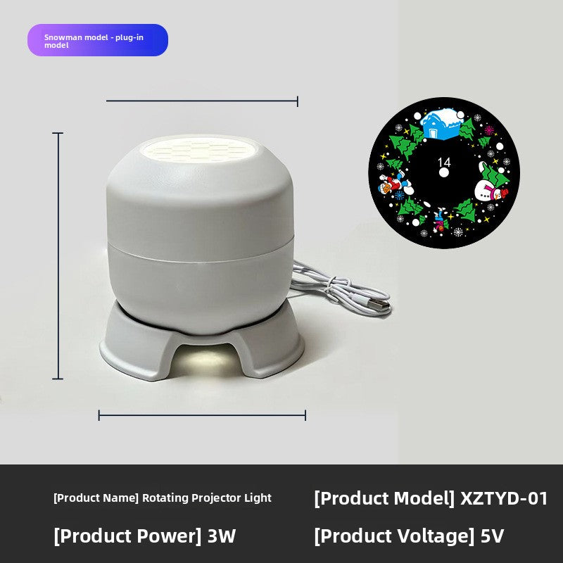 Rotating LED Projection Night Light with Holiday Themes