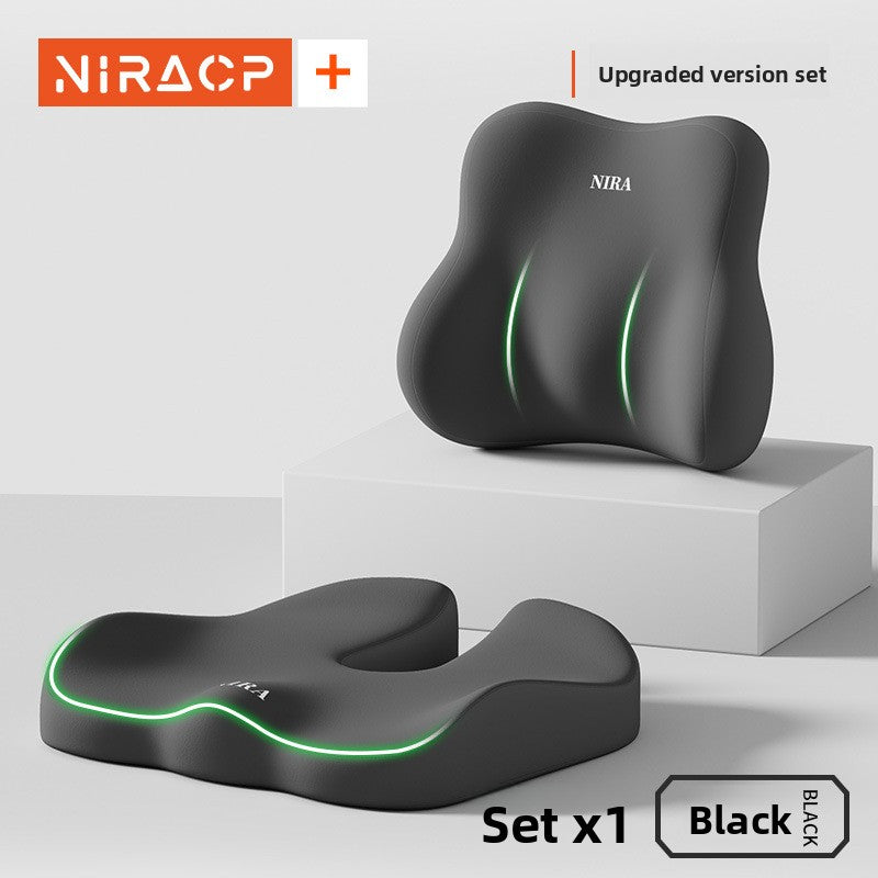 Ergonomic Memory Foam Seat and Lumbar Cushion Set