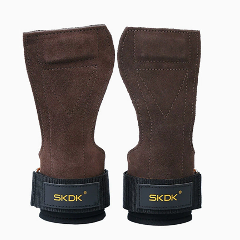Cowhide Palm Protection Gym Hand Guards, Non-slip and Wear-resistant Wrist Supports for Deadlifts and Grip Enhancement