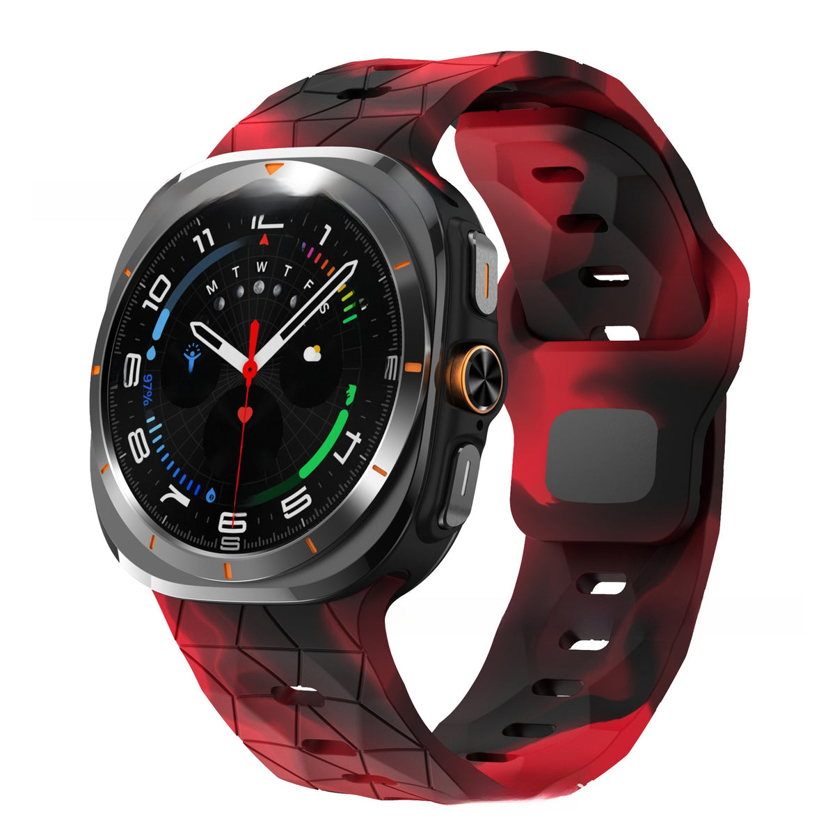 Football Pattern Reverse Buckle Silicone Strap for Samsung Watch