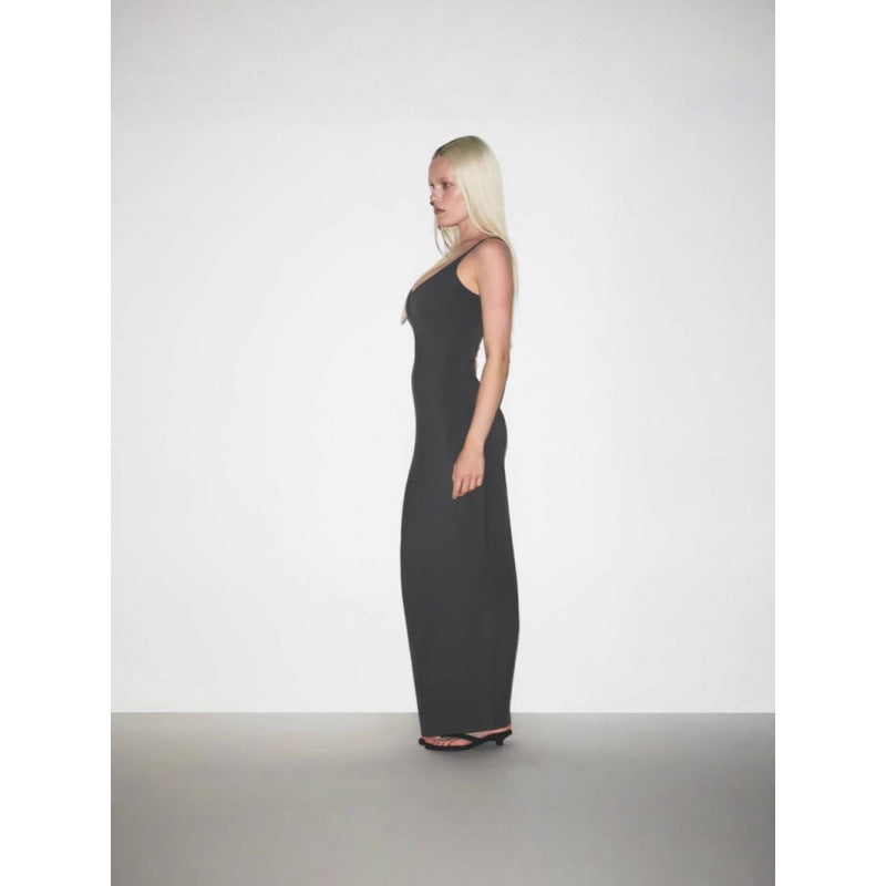 Skims Style Sleeveless Spaghetti Strap Long Dress