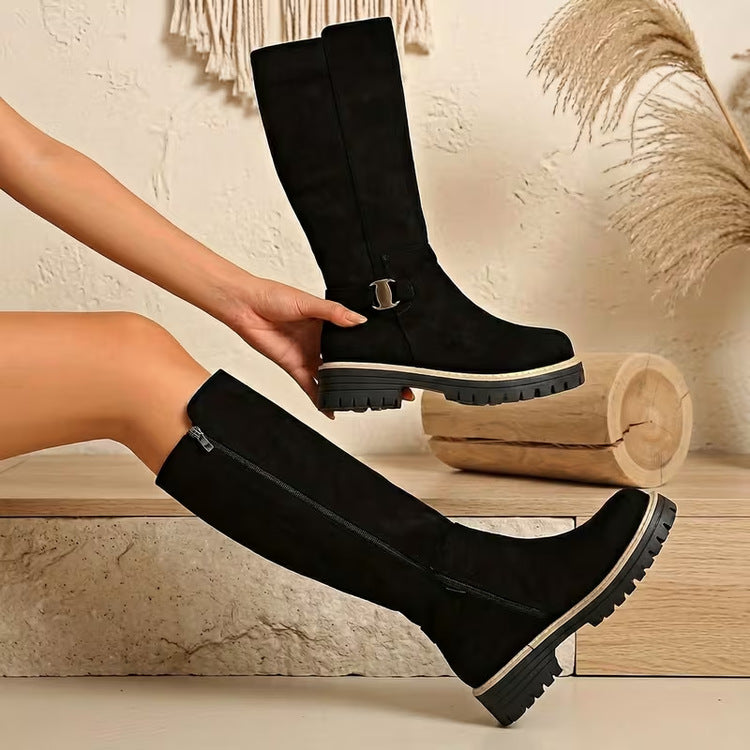 Round Toe Low Heel Fashion Boots
