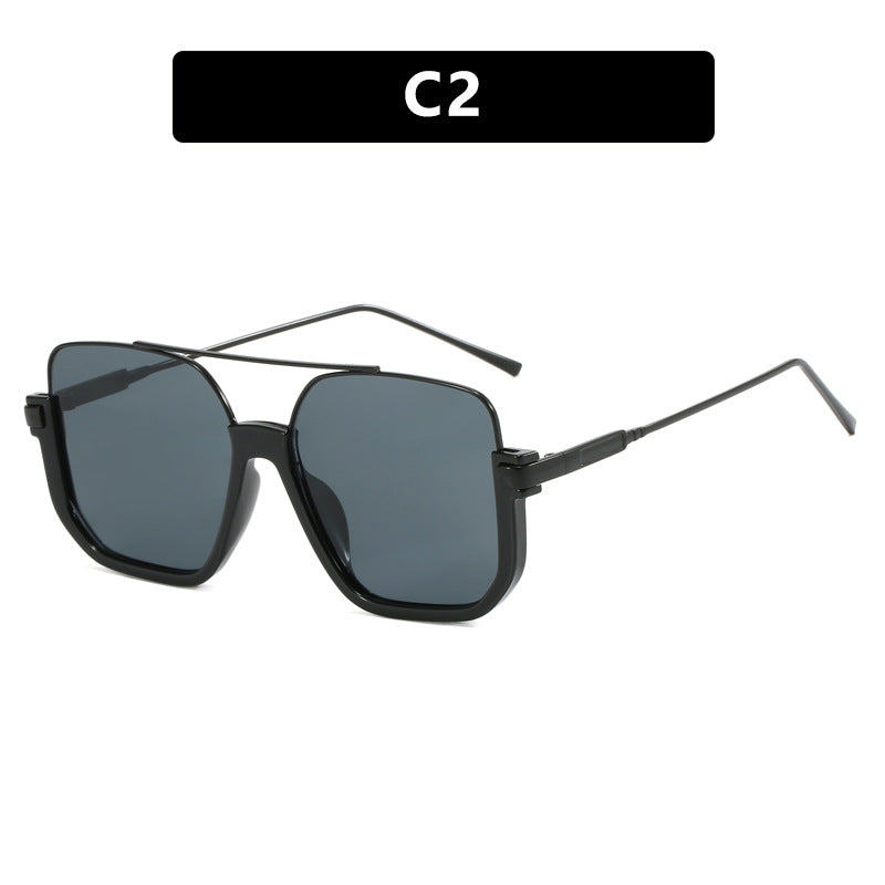 Double Beam Sunglasses Large Frame Retro Style