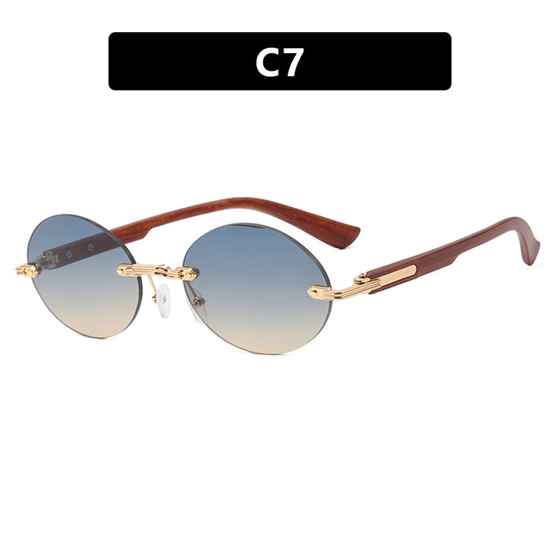 Frameless Oval Sunglasses UV400 Protection
