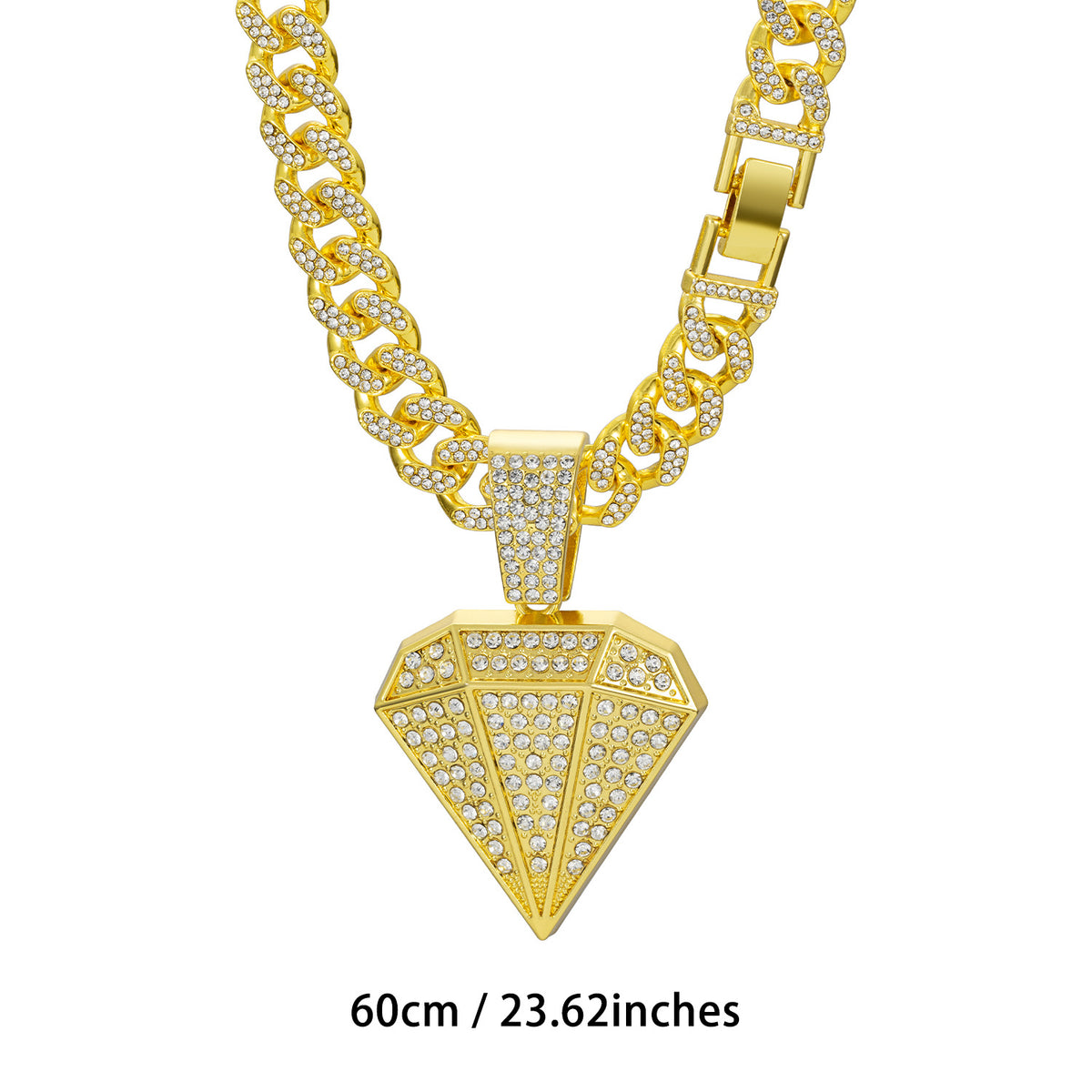 Double Layer Diamond Pendant Necklace