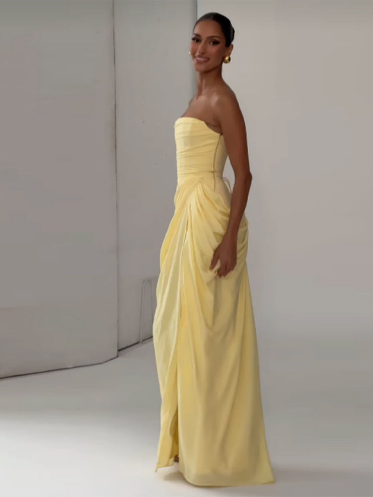Satin Slim Fit Tube Dress