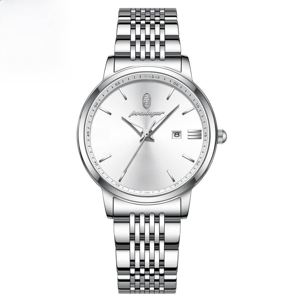 Ultra-Thin Waterproof Luminous Stainless Steel Women's Quartz Wristwatch