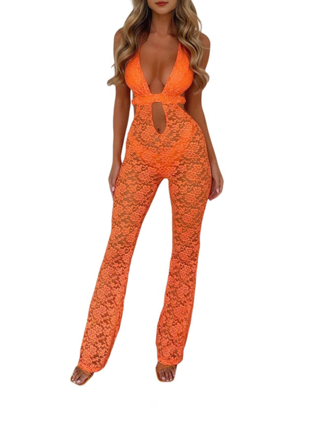 Elegant Lace Hollow-out Jumpsuit