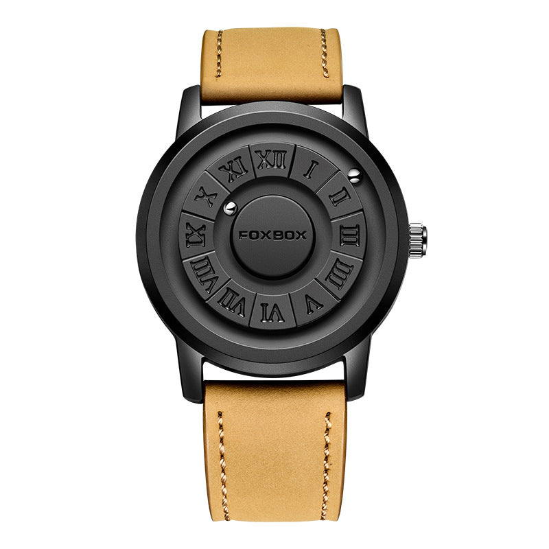 Magnetic Bead Non-Mirror Black Technology Sense Suspension Watch