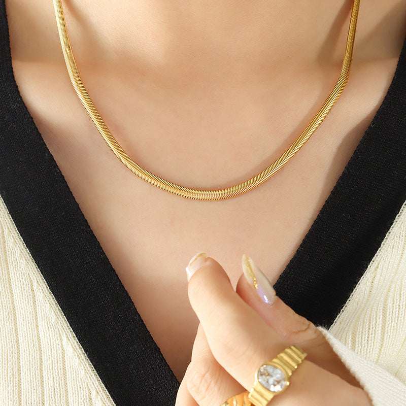 Geometric Gold Plated Titanium Steel Necklace