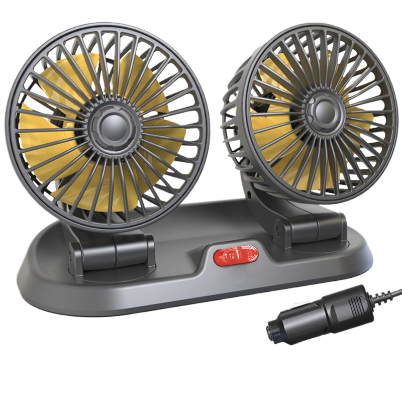 Multi-Head USB Car Fan with Dual Voltage Support