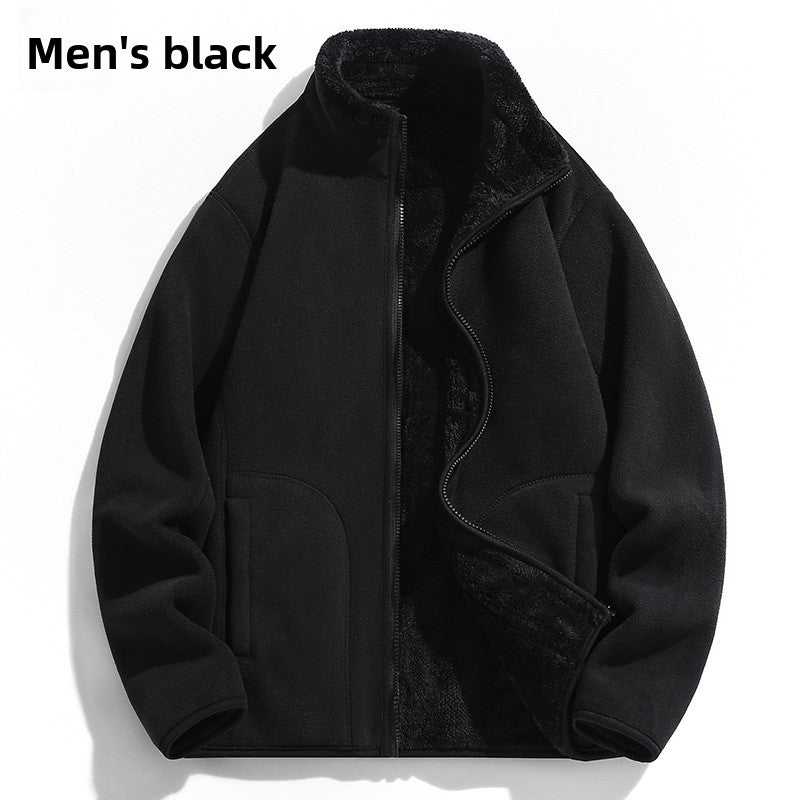Reversible Polar Fleece Stand Collar Jacket