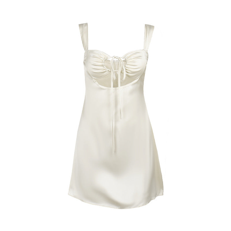 Strappy Satin A-Line Dress