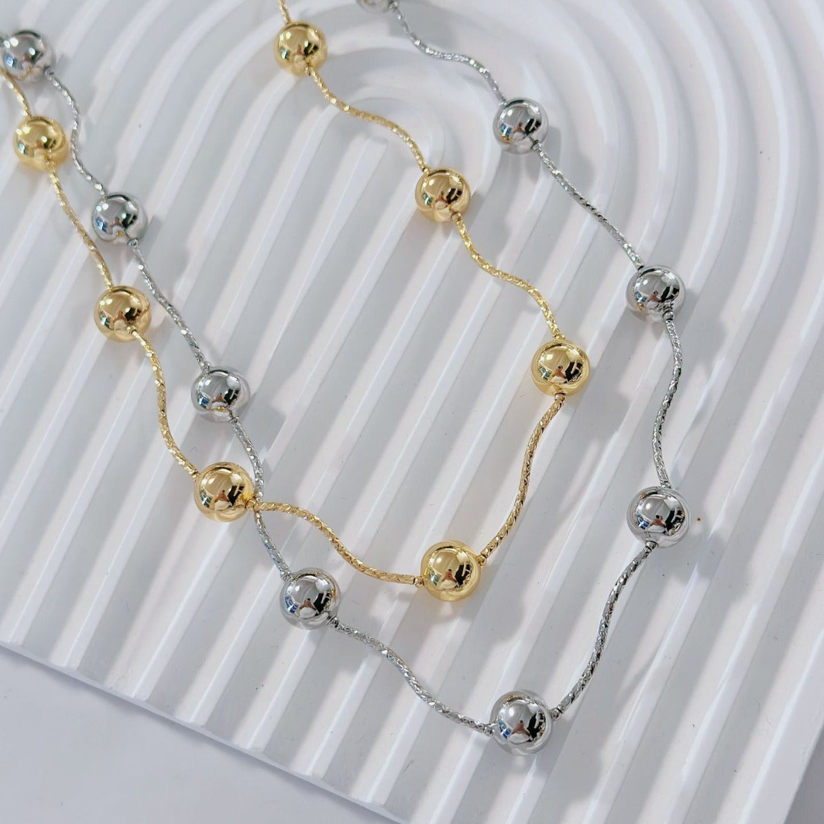 Geometric Bead Copper Plated Necklace