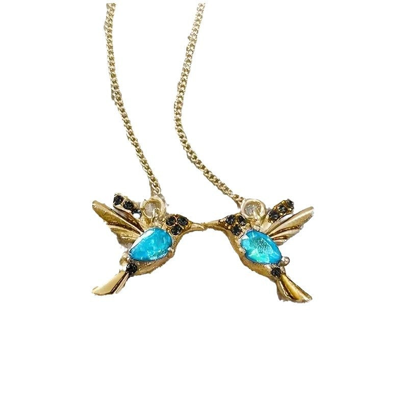 Hummingbird Animal Earrings with Zirconium Details
