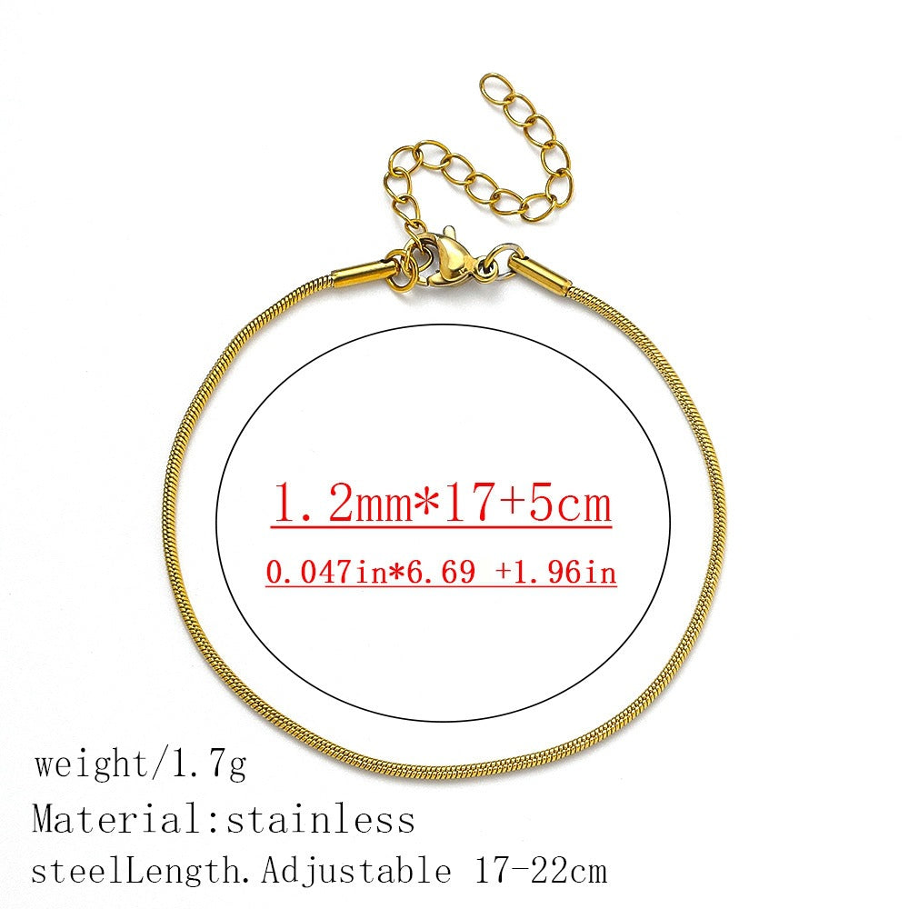 316L Titanium Steel Bracelet Waterproof Hypoallergenic Gold Plated Chain Jewelry for Men Women Unisex Fashion Accessories