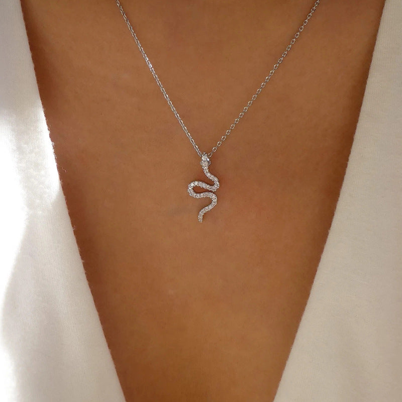 Snake Shape Electroplating Pendant Necklace
