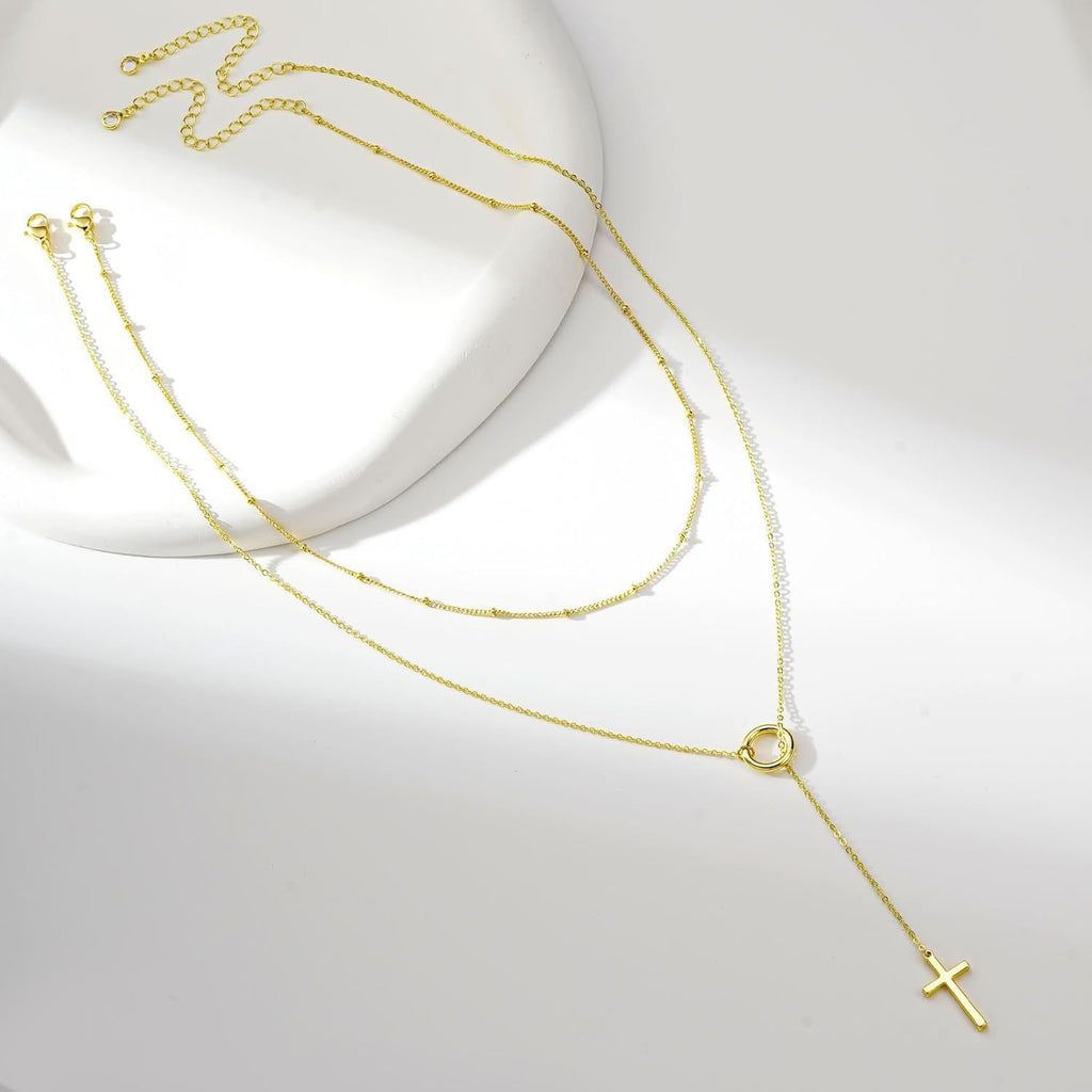 Fashion Imitation Pearl Layered Necklace with Heart Pendant for Women Men