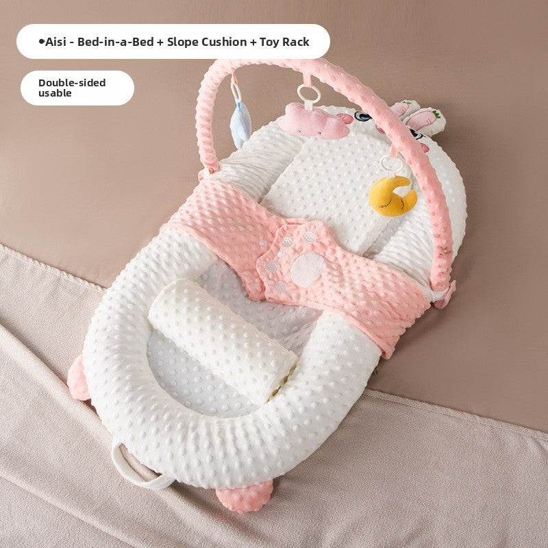 Baby Anti-Jump Soothing Bed with Slope Pad
